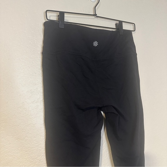 Athleta Gleam Tight 2.0 Leggings Moto Faux Leather Black Style 348733-00 Lounge - Picture 5 of 9